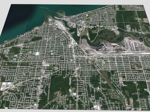 Cityscape Lorain County Ohio United States Model 3D