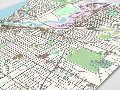 Cityscape Lorain County Ohio United States Model 3D