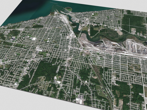 Cityscape Lorain County Ohio United States Model 3D