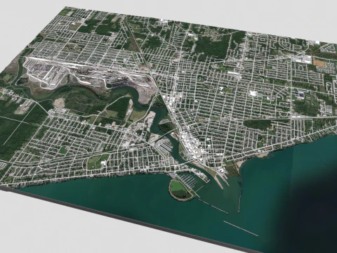 Cityscape Lorain County Ohio United States 3D Model