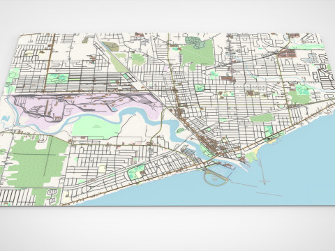 Cityscape Lorain County Ohio United States Model 3D