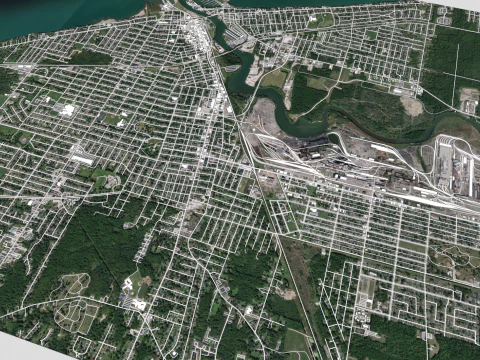 Cityscape Lorain County Ohio United States 3D Model