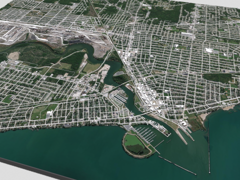 Cityscape Lorain County Ohio United States Model 3D