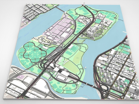 Randalls Island New York City 3D Модель