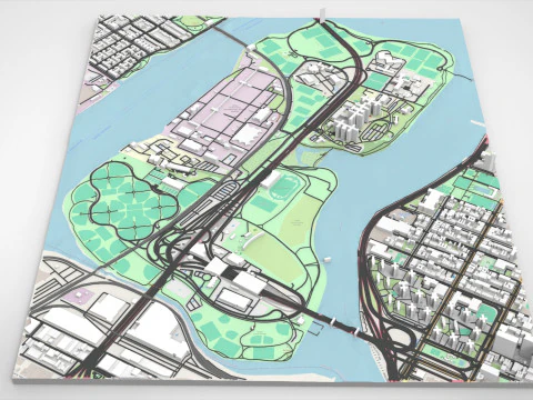 Randalls Island w Nowym Jorku Model 3D