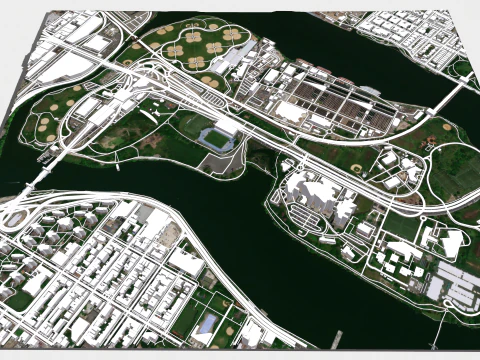 Isla Randalls Nueva York Modelo 3D