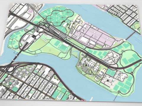 Randalls Island New York City Modelo 3D