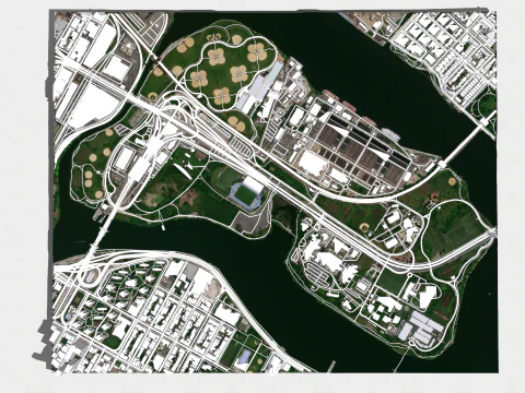 Isla Randalls Nueva York Modelo 3D