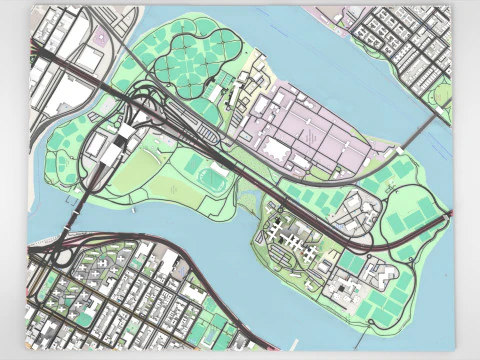 Isla Randalls Nueva York Modelo 3D