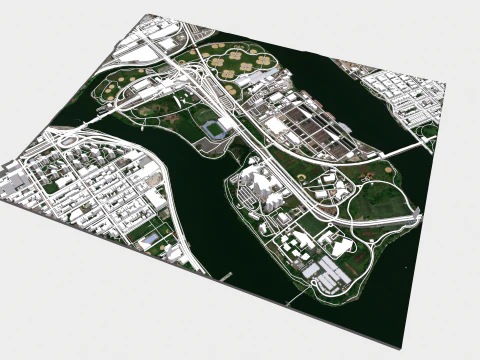 Isla Randalls Nueva York Modelo 3D