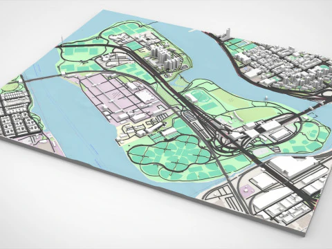 Isla Randalls Nueva York Modelo 3D