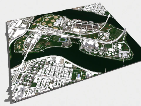 Isla Randalls Nueva York Modelo 3D