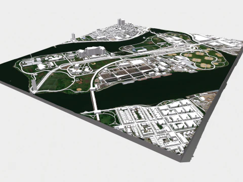 Isla Randalls Nueva York Modelo 3D