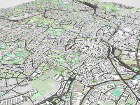 Cityscape Brno Czech Republic 3D Model