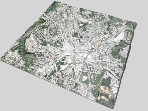 Cityscape Brno Czech Republic 3D Model