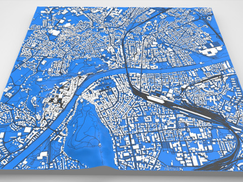 Cityscape Salzburg Austria 3D Модель