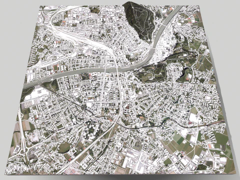 Paisagem urbana de Salzburgo, &Aacute;ustria Modelo 3D
