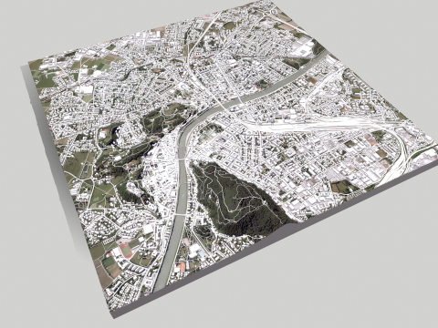 Cityscape Salzburg Austria 3D Модель