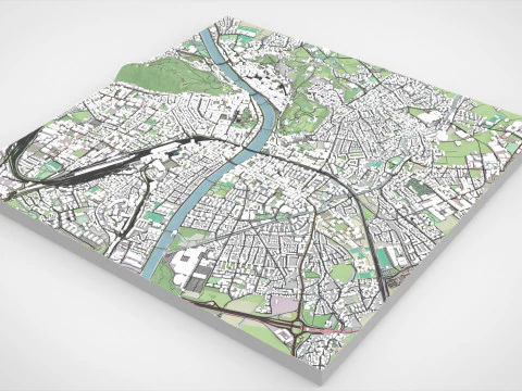 Paisagem urbana de Salzburgo, &Aacute;ustria Modelo 3D