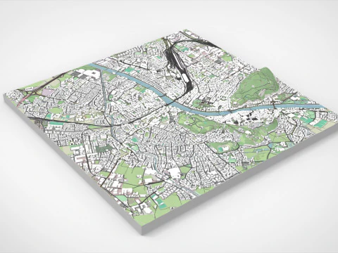 Paisagem urbana de Salzburgo, &Aacute;ustria Modelo 3D