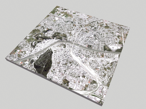Cityscape Salzburg Austria 3D Модель