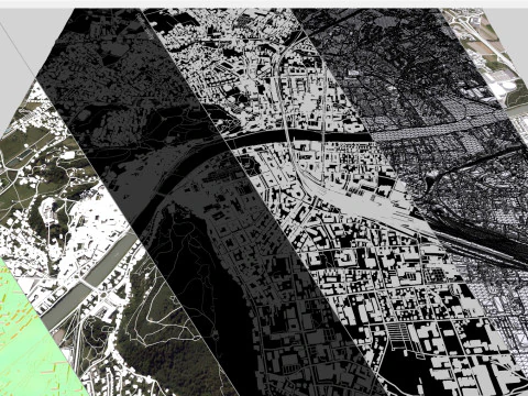 Paisagem urbana de Salzburgo, &Aacute;ustria Modelo 3D