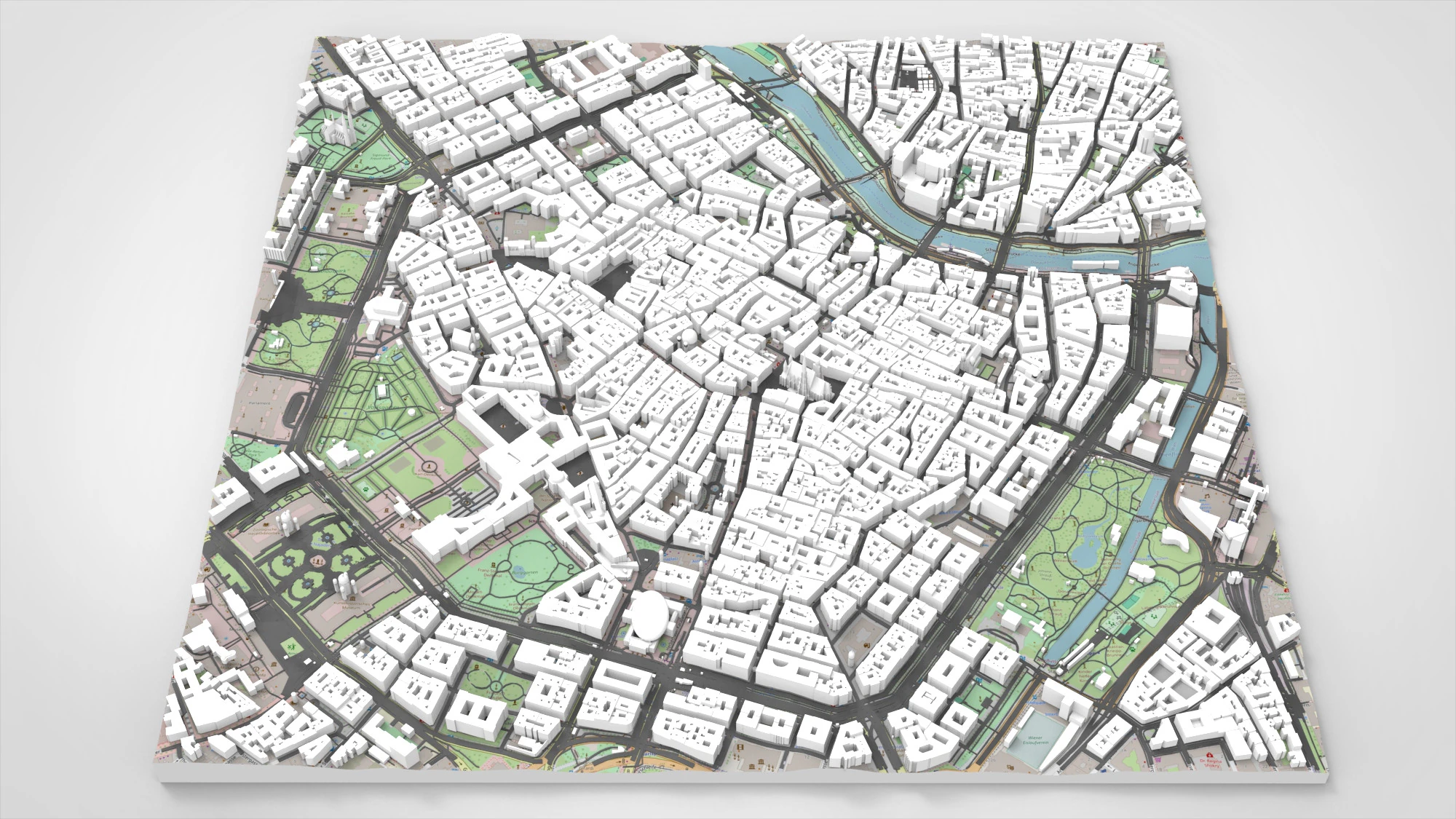 Paisagem urbana de Viena &Aacute;ustria Modelo 3D .c4d .max .obj .3ds .fbx .stl .blend 