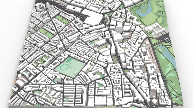 Cityscape London England fragment city 3D Модель .c4d .max .obj .3ds .fbx .stl .blend