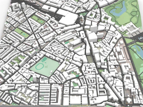 Paysage urbain Londres Grande-Bretagne fragment city Modèle 3D