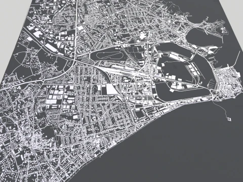 Paisagem urbana de Saint-Malo Fran&ccedil;a Modelo 3D