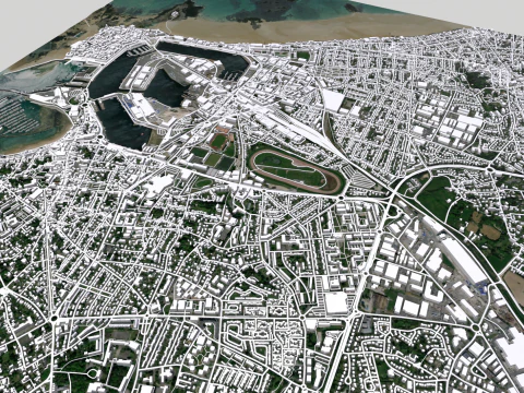 Paisagem urbana de Saint-Malo Fran&ccedil;a Modelo 3D