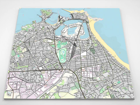 Paisagem urbana de Saint-Malo Fran&ccedil;a Modelo 3D