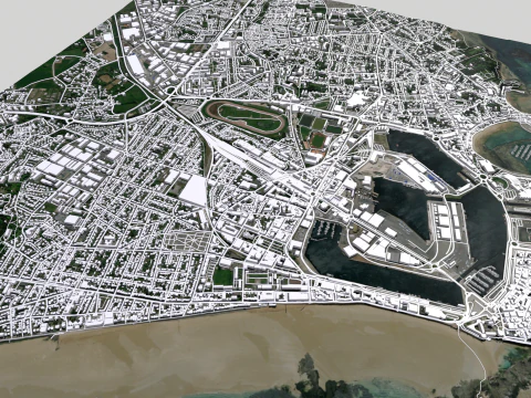 Paisagem urbana de Saint-Malo Fran&ccedil;a Modelo 3D