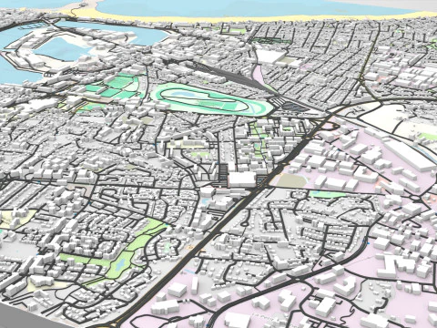 Paisagem urbana de Saint-Malo Fran&ccedil;a Modelo 3D