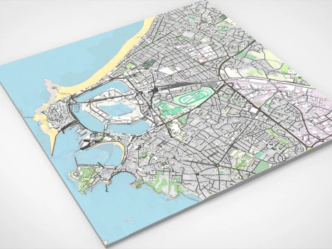 Paisagem urbana de Saint-Malo Fran&ccedil;a Modelo 3D