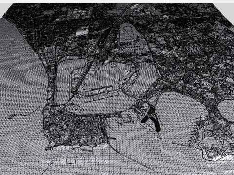 Paisagem urbana de Saint-Malo Fran&ccedil;a Modelo 3D