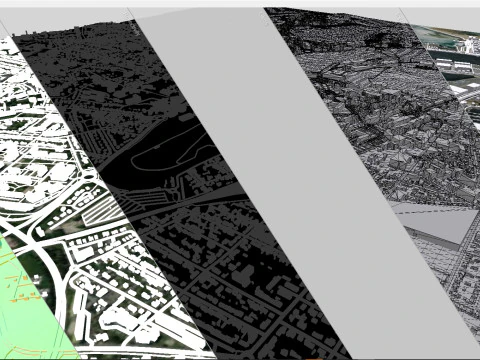 Paisagem urbana de Saint-Malo Fran&ccedil;a Modelo 3D