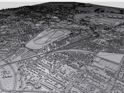 Paisagem urbana de Saint-Malo Fran&ccedil;a Modelo 3D