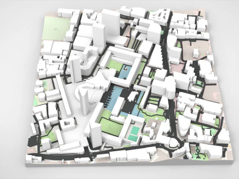 Городской пейзаж Лондона Великобритания фрагмент города 3D Модель