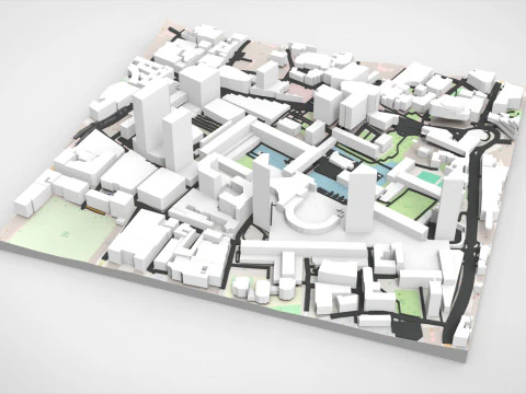 Cityscape London Great Britain fragment city 3D Model