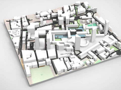 Cityscape London Great Britain fragment city 3D Model
