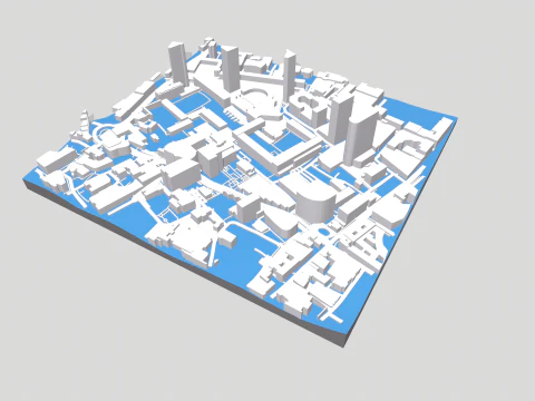 Cityscape London Great Britain fragment city 3D Model
