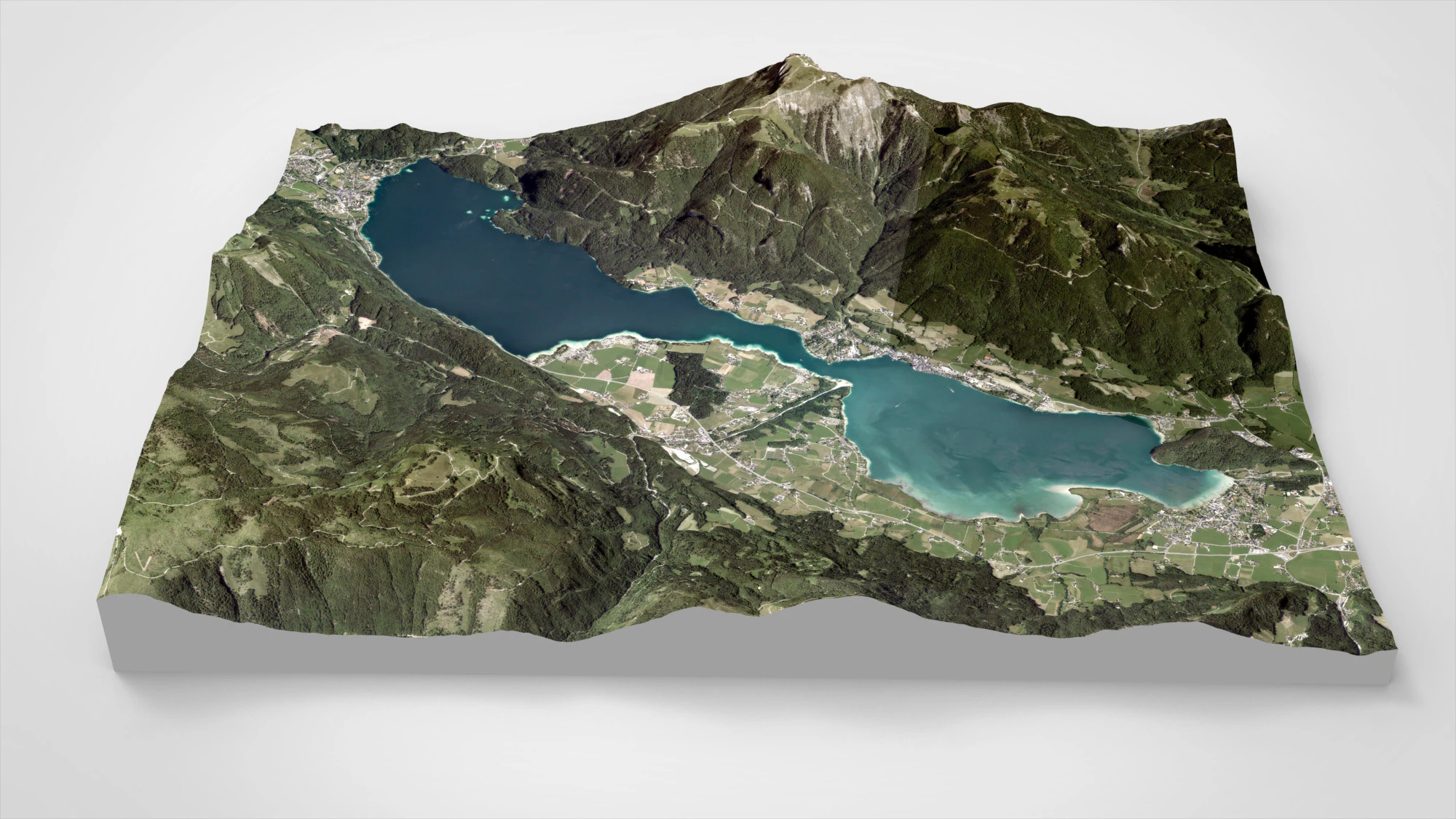 Lake Wolfgangsee Austria 3D Model .c4d .max .obj .3ds .fbx .stl .blend