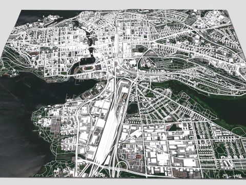Paisagem urbana de Tampere, Finl&acirc;ndia Modelo 3D