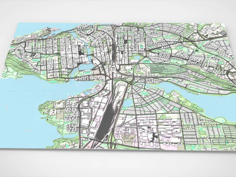 Paisagem urbana de Tampere, Finl&acirc;ndia Modelo 3D