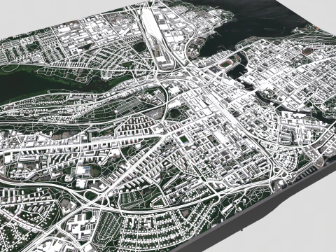 Paisagem urbana de Tampere, Finl&acirc;ndia Modelo 3D