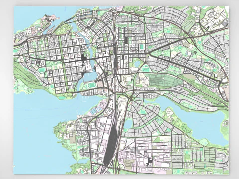 Paisagem urbana de Tampere, Finl&acirc;ndia Modelo 3D
