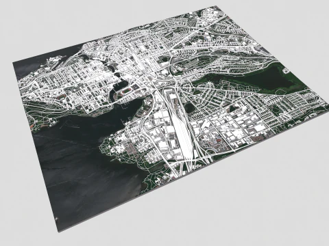 Paisagem urbana de Tampere, Finl&acirc;ndia Modelo 3D