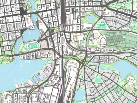 Paisagem urbana de Tampere, Finl&acirc;ndia Modelo 3D