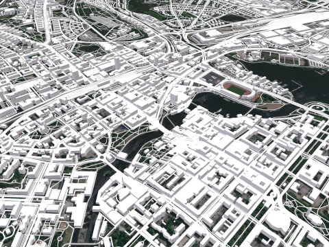 Paisagem urbana de Tampere, Finl&acirc;ndia Modelo 3D